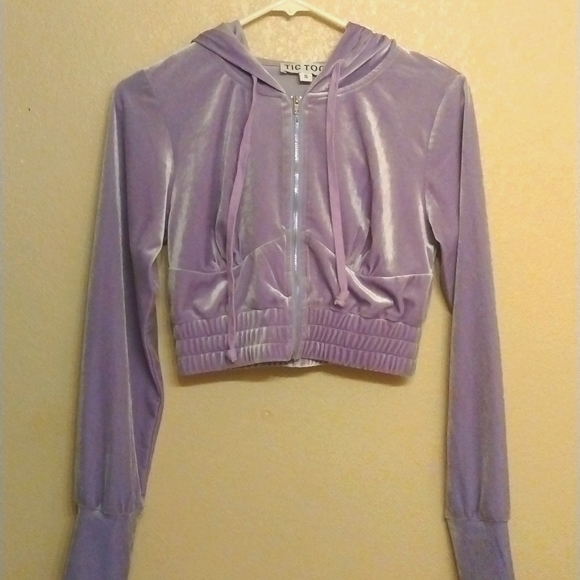 Velvet Purple Hoodie Sweatshirt - Picture 7 of 8
